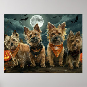 Poster Terrier Australien Halloween Effrayant