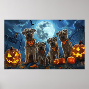 Poster Térrier de la baie de Chesapeake Halloween effraya