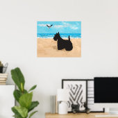 Poster Térrier écossais et mouette (Bureau à domicile)