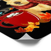 Poster Terrier écossais roux - Automne - Chocolat - Chaud (Coin)