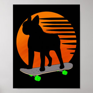 Poster Terrier - Patinage Français Bulldog Sur Un Soleil