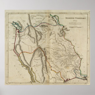 Poster Territoire autrefois Louisiane du Missouri