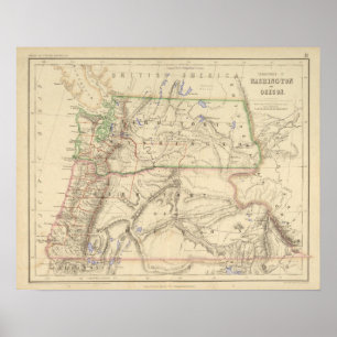 Poster Territoires de Washington et de l'Orégon