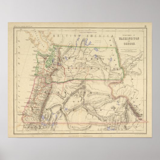 Poster Territoires de Washington et de l'Oregon (Devant)