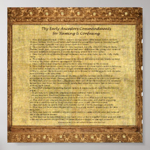 Poster Tes Commandements des premiers ancêtres - Version 