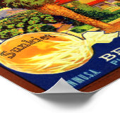 Poster Tesoro Rancho Orange Fruit Étiquette (Coin)