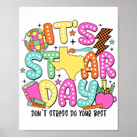 Poster Test Day Dont Stress Faites votre meilleur profess (Devant)