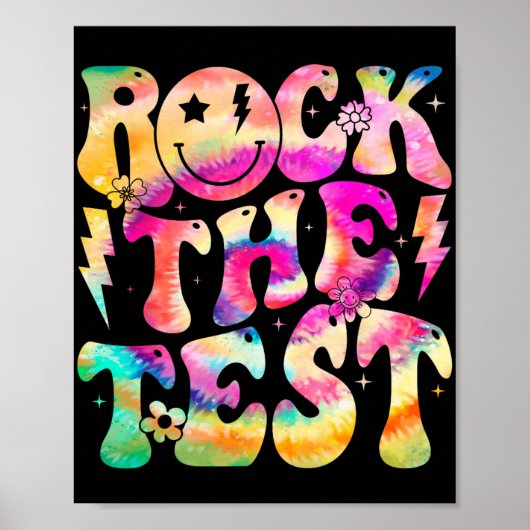Poster Test Day Retro Hippie Motivational Tea (Devant)