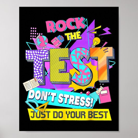 Poster Test Day, Rock The Test Don't Stress Just Do Your (Devant)
