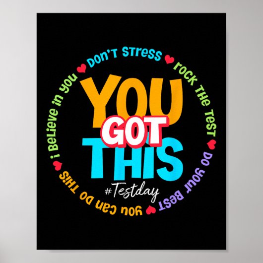 Poster Test Day Rock The Test Teacher Testing Day You Got (Devant)