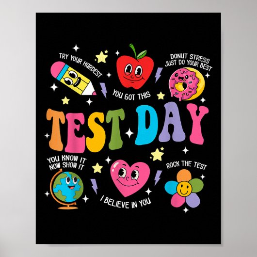 Poster Test Day Rock The Test Testing Day Motivational Te (Devant)
