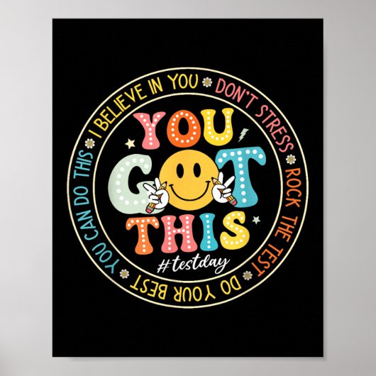 Poster Test Day Vous Avez Ce Rock The Test Teacher Testin (Devant)