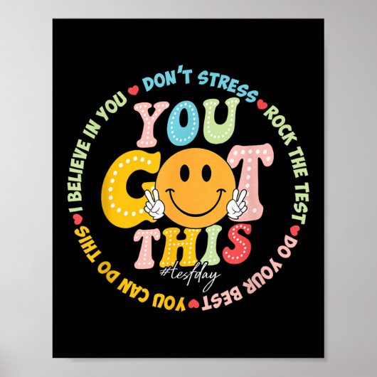 Poster Test Day Vous Avez Ce Rock The Test Teacher Testin (Devant)