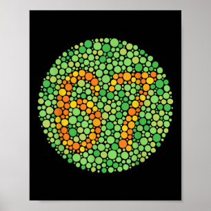 Poster Test de Daltonisme 67 Six Sept Professeur Nu Tache