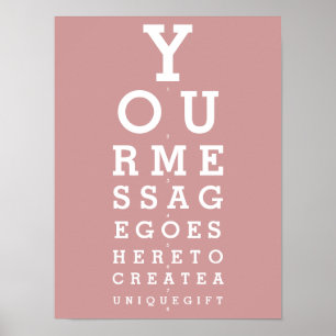 Poster Test de vue amusant Rose Poussiéreuse personnalisé