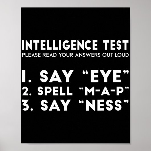 Poster Test Eye Map Ness Funny Joke Fête des pères (Devant)