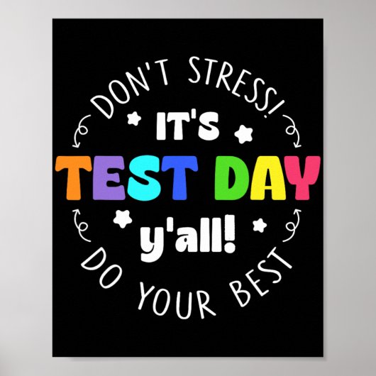 Poster Test Ne pas stresser C’est le jour du test (Devant)