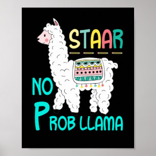 Poster Test STAAR No Prob Llama Test de l'examen enseigna