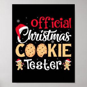 Poster Testeur de biscuits de Noël Équipe de pâtisserie d
