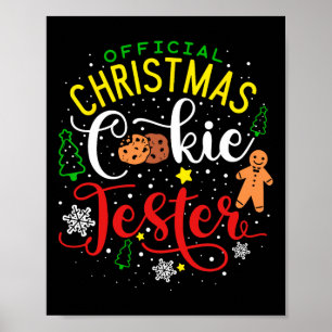 Poster Testeur officiel de biscuits de Noël Roi de l'équi