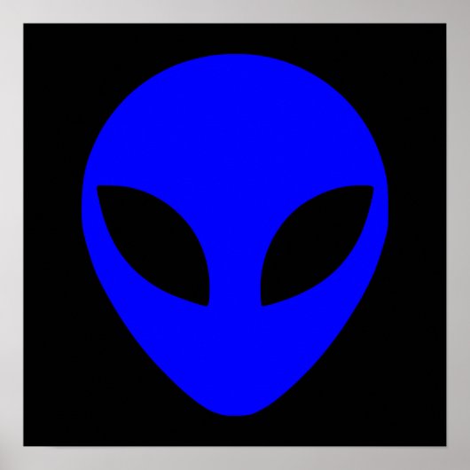Poster Tête Alien bleue (Devant)