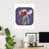 Poster Tête Araucana encadrée (Bureau à domicile)