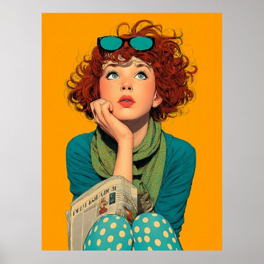 Poster Tête blanche en Pois (Devant)