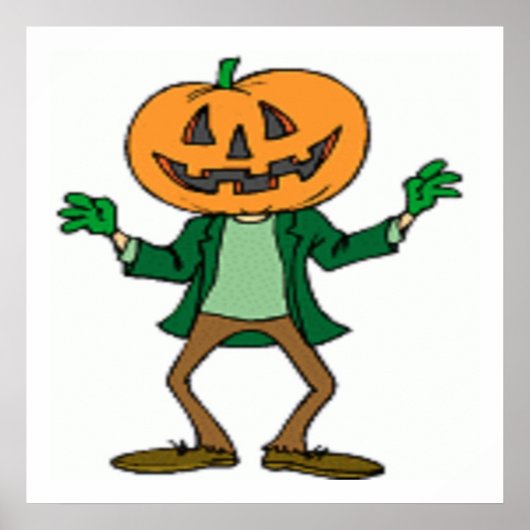 POSTER TÊTE CITROUILLE HALLOWEEN (Devant)
