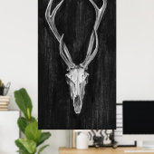 Poster Tête d'animal de cerf rustique (Bureau à domicile)