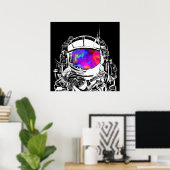 Poster Tête d'astronaute tripante (Bureau à domicile)