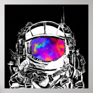 Poster Tête d'astronaute tripante