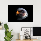 Poster Tête de Bald Eagle avec un drapeau américain sur l (Bureau à domicile)