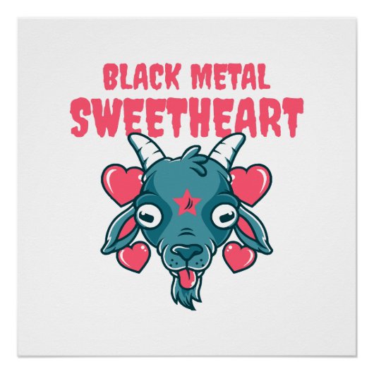 Poster tête de chèvre mignonne baphomet (Devant)