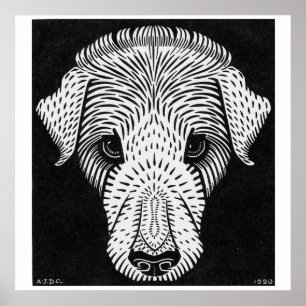 Poster Tête de chien de Julie de Graag