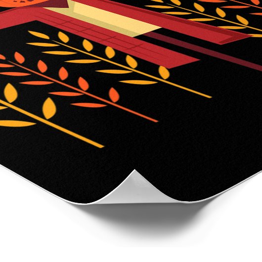 Poster Tête de Citrouille de Scarecrow Champ de blé Autom (Coin)