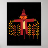Poster Tête de Citrouille de Scarecrow Champ de blé Autom (Devant)