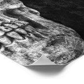 Poster Tête de crâne gothique Coutume noir et blanc (Coin)