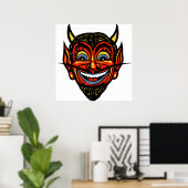 Poster Tête de diable d'Halloween vintage (Bureau à domicile)