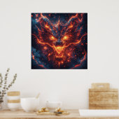 Poster Tête de dragon de feu rayonnant énergie intense (Cuisine)