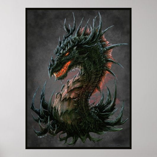 Poster Tête de dragon noir Regal - Couleur complète (Devant)
