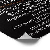 Poster Tête de guitare, leçons de guitare publicité (Coin)