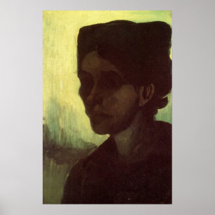 Poster Tête de jeune paysanne par Vincent van Gogh