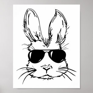 Poster Tête De Lapin Avec Sungels Pour Garçons Hommes Enf