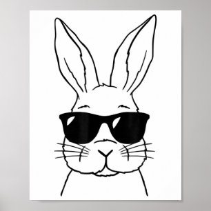 Poster Tête De Lapin Avec Sungels Pour Garçons Hommes Enf