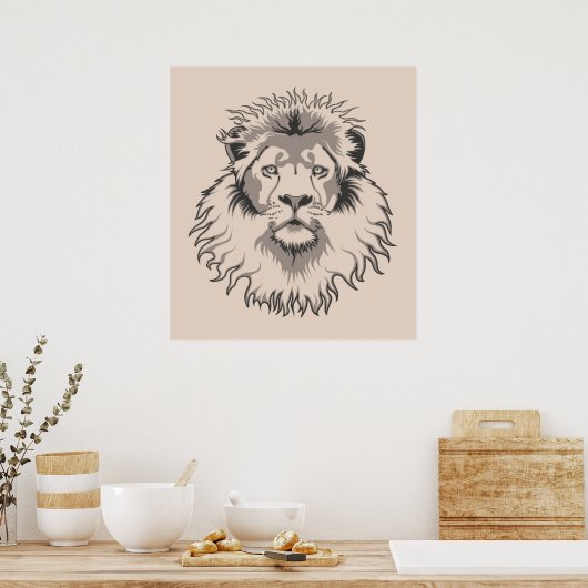 Poster Tête de lion (Cuisine)