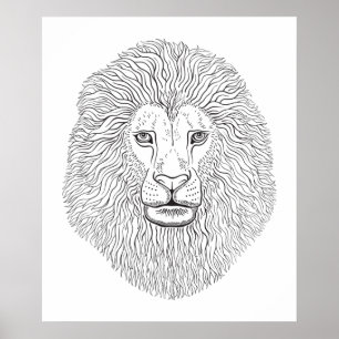 Poster Tête de lion