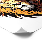 Poster Tête de lion dessin animé (Coin)