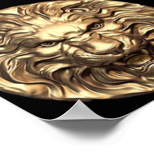 Poster Tête de lion doré (Coin)