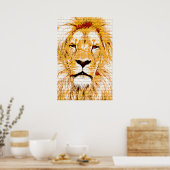 Poster Tête de lion Grunge Imprimer (Cuisine)