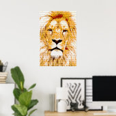 Poster Tête de lion Grunge Imprimer (Bureau à domicile)